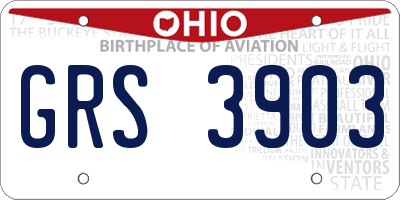 OH license plate GRS3903