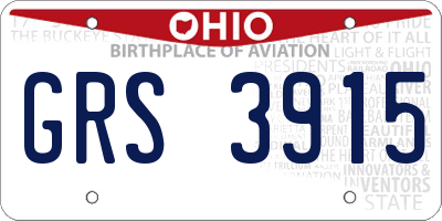 OH license plate GRS3915