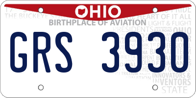 OH license plate GRS3930