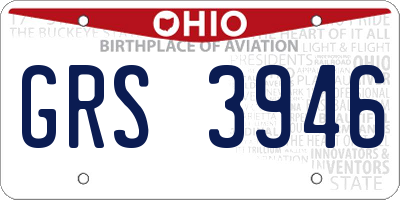 OH license plate GRS3946