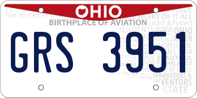 OH license plate GRS3951