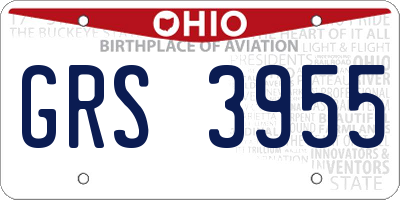 OH license plate GRS3955