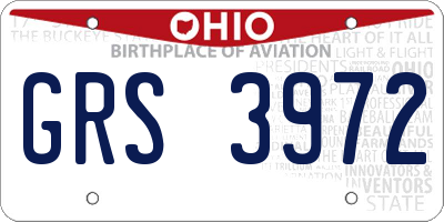 OH license plate GRS3972