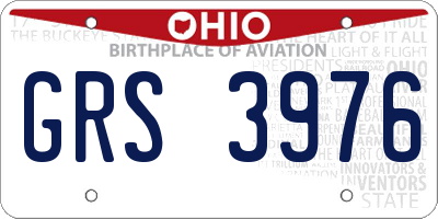 OH license plate GRS3976