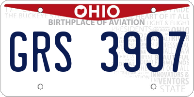 OH license plate GRS3997