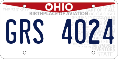 OH license plate GRS4024