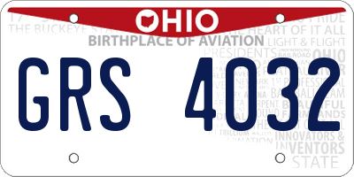OH license plate GRS4032