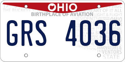 OH license plate GRS4036