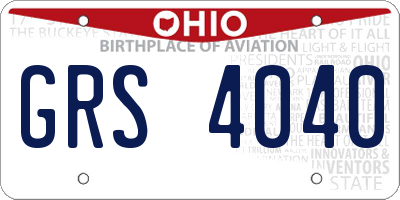 OH license plate GRS4040