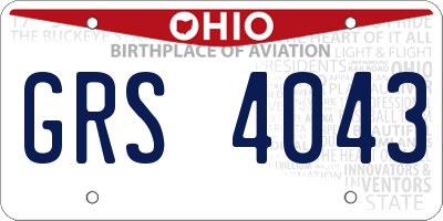 OH license plate GRS4043