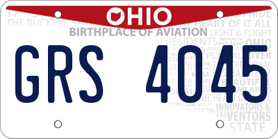 OH license plate GRS4045