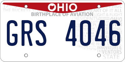 OH license plate GRS4046