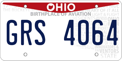 OH license plate GRS4064