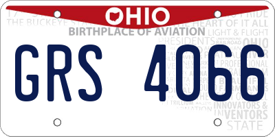 OH license plate GRS4066