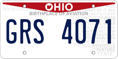OH license plate GRS4071