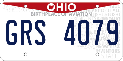 OH license plate GRS4079