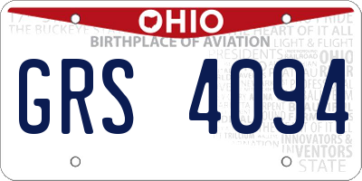 OH license plate GRS4094