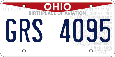 OH license plate GRS4095
