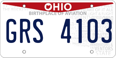 OH license plate GRS4103