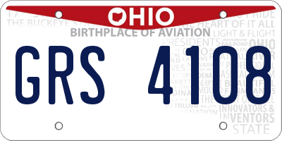OH license plate GRS4108