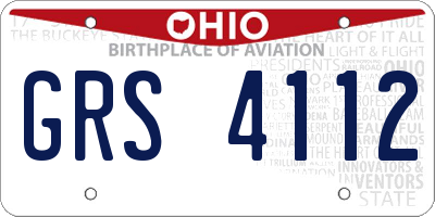 OH license plate GRS4112