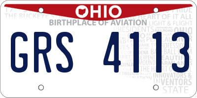OH license plate GRS4113