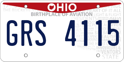 OH license plate GRS4115