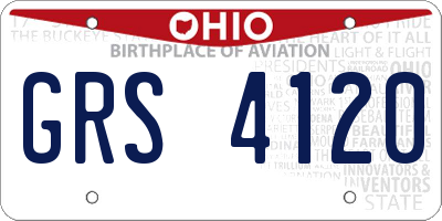 OH license plate GRS4120