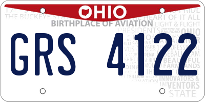 OH license plate GRS4122