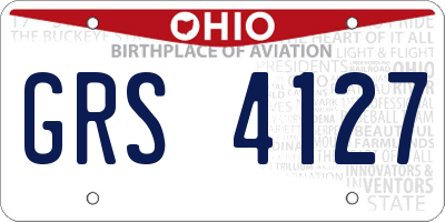 OH license plate GRS4127