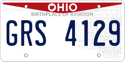 OH license plate GRS4129