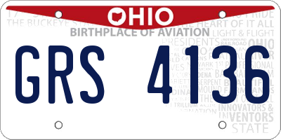 OH license plate GRS4136