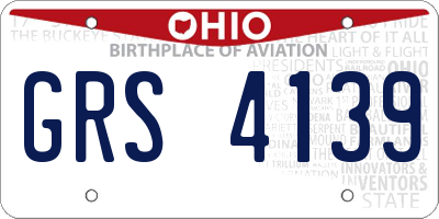 OH license plate GRS4139