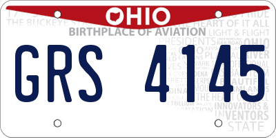 OH license plate GRS4145