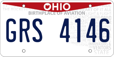 OH license plate GRS4146