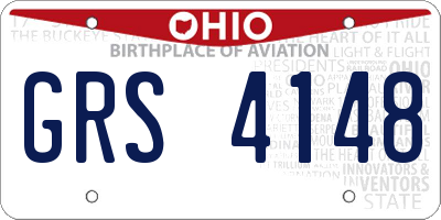 OH license plate GRS4148