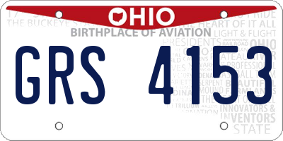 OH license plate GRS4153
