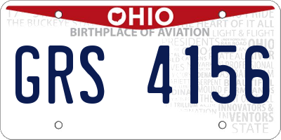 OH license plate GRS4156