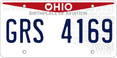 OH license plate GRS4169