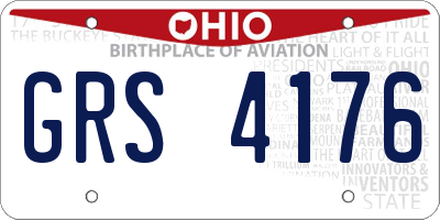 OH license plate GRS4176