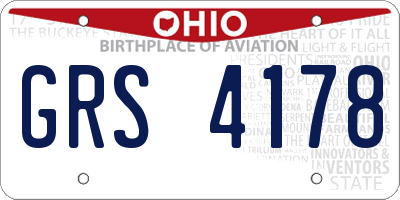 OH license plate GRS4178