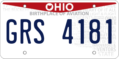 OH license plate GRS4181