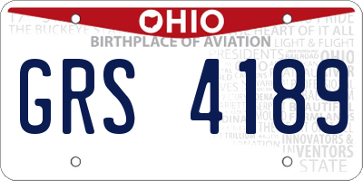 OH license plate GRS4189
