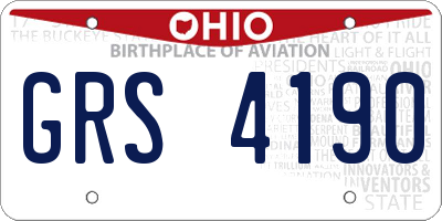 OH license plate GRS4190