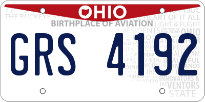 OH license plate GRS4192
