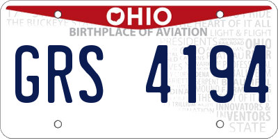OH license plate GRS4194