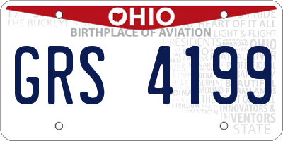 OH license plate GRS4199