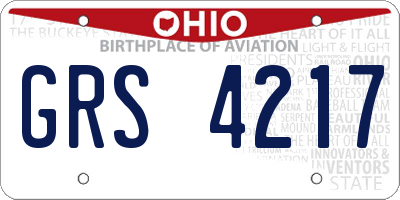 OH license plate GRS4217
