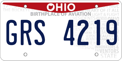 OH license plate GRS4219