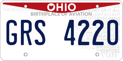 OH license plate GRS4220